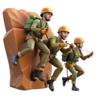 magnificent abstract A group of soldiers rappels down a cliff face, preparing for a surprise attack. Dynamic composition, action-adventure style genuine png