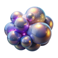 magnificent modern A cloud of iridescent bubbles, each containing a miniature galaxy, illuminated by a soft, cosmic glow, in a fantasy art style authentic png