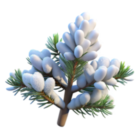 beautiful classic A snow-covered pine branch, heavy with snow, against a clear blue sky. Winter landscape photography style premium png
