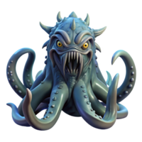 extraordinary rustic A monstrous, tentacled creature emerging from the depths of the ocean. Dark, underwater lighting. Lovecraftian horror, creature feature style original png