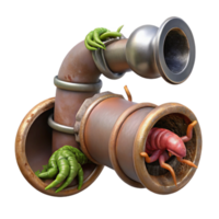 stunning creative A grotesque amalgamation of human and insect parts crawling out of a rusty drainpipe. Grimy, industrial lighting. Body horror, biopunk style high resolution png
