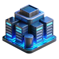 magnificent contemporary A futuristic data center filled with servers and blinking lights, illuminated by a cool, blue light, rendered in a technical, architectural style exclusive png