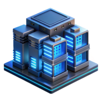 serene rustic A futuristic data center filled with servers and blinking lights, illuminated by a cool, blue light, rendered in a technical, architectural style exclusive png