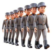 extraordinary contemporary A group of people wearing identical uniforms, marching in perfect synchronization, oppressive and dehumanizing, cold grey lighting original png