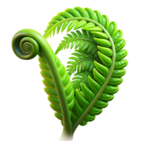 elegant classic A lush, green fern unfurling in a beam of dappled sunlight, macro photography, soft focus exclusive png