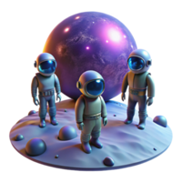 stunning modern A group of astronauts exploring a desolate, alien planet, illuminated by the light of a distant nebula. Sci-fi, cinematic lighting authentic png