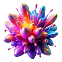 elegant modern Exploding particles of vibrant, neon hues, forming a dynamic, asymmetrical composition, digital art style, dramatic lighting professional png