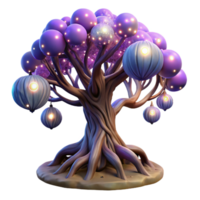 impressive abstract A colossal, ancient tree with roots made of interwoven galaxies, its branches holding glowing orbs of memories, lit by moonlight, Fantasy Art style premium png