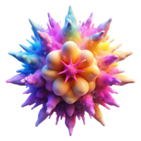 elegant vintage A dynamic explosion of colorful powder paint, frozen in mid-air, illuminated by a sharp, studio light, in a kinetic art style authentic png