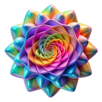 serene contemporary A complex, multi-layered fractal, illuminated by a shifting, rainbow gradient, in a mathematical art style premium png