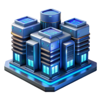 dramatic vintage A futuristic data center filled with servers and blinking lights, illuminated by a cool, blue light, rendered in a technical, architectural style exclusive png