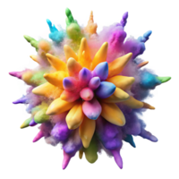 beautiful traditional A dynamic explosion of colorful powder paint, frozen in mid-air, illuminated by a sharp, studio light, in a kinetic art style high resolution png