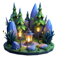 dramatic minimalist A group of fireflies illuminating a dark forest, magical and enchanting lighting, fantasy art style 4K png