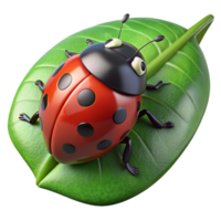 stunning creative A close-up of a ladybug on a leaf, detailed textures, macro photography high resolution png