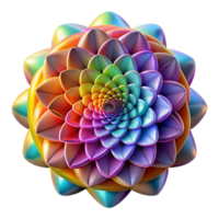 impressive contemporary A complex, multi-layered fractal, illuminated by a shifting, rainbow gradient, in a mathematical art style high resolution png