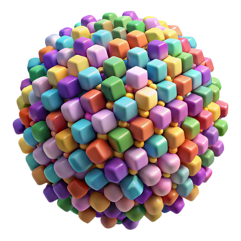 maravilloso rústico un campo de al azar generado, vistoso píxeles, formando emergente patrones, en un generativo Arte estilo detallado png