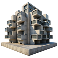stunning rustic Brutalist concrete apartment complex, repetitive geometric patterns, harsh shadows, urban photography style 4K png