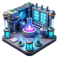 beautiful traditional A futuristic laboratory filled with glowing equipment and holographic displays, illuminated by a cool, sterile light, rendered in a sci-fi, cinematic style exclusive png