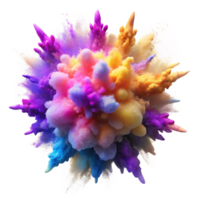 dramatic rustic A dynamic explosion of colorful powder paint, frozen in mid-air, illuminated by a sharp, studio light, in a kinetic art style professional png