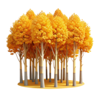 serene artistic A grove of aspen trees with golden leaves in autumn, vibrant colors, impressionistic style authentic png