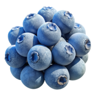 impressive modern A cluster of ripe blueberries covered in a layer of frost, lit by the cold morning light. Macro photography style original png