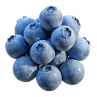 impressive traditional A cluster of ripe blueberries covered in a layer of frost, lit by the cold morning light. Macro photography style high resolution png