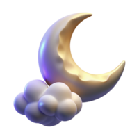 beautiful contemporary A crescent moon shining through wispy clouds, ethereal lighting, dreamy style original png