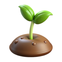 elegant contemporary A sprouting seed pushing through the soil, new life and growth, macro photography, realistic rendering high resolution png
