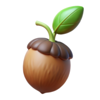 stunning creative A sprouting acorn, delicate roots and leaves emerging, soft diffused light, botanical photography style genuine png