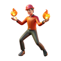 stunning rustic A street performer juggling fire in a public square, performance art photography, dramatic lighting detailed png