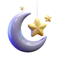 wonderful classic A crescent moon hanging in a star-filled night sky, ethereal lighting, dreamlike style genuine png