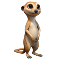 vibrant minimalist A curious meerkat standing on its hind legs, alert and inquisitive expression, desert landscape premium png