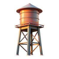 impressive artistic A rooftop water tower silhouetted against the sunset sky, urban landscape, warm colors, minimalist style premium png