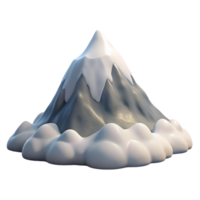 dramatic creative A snow-covered mountain peak piercing through the clouds, crisp morning light, realistic landscape painting high resolution png