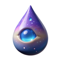 vibrant classic A single, luminous teardrop containing a miniature galaxy falling from a celestial eye, in a surreal, cosmic art style genuine png