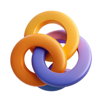 vibrant contemporary A series of overlapping circles with varying sizes and colors, creating a sense of depth and movement original png