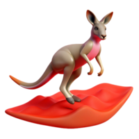 wonderful abstract A kangaroo hopping across the Australian outback, red desert landscape, dynamic action shot 4K png