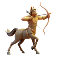 impressive modern A wise old centaur with a bow and arrow, aiming at a distant target. Classical painting style, warm lighting high resolution png