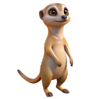 magnificent abstract A curious meerkat standing on its hind legs, alert and inquisitive expression, desert landscape genuine png