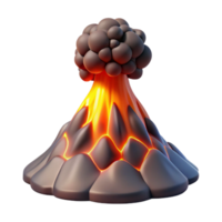 extraordinary artistic A volcanic eruption spewing lava and ash, dramatic lighting, realistic style genuine png
