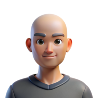 wonderful artistic Portrait of a man with a shaved head and a stoic expression, lit by a single, overhead light, in a minimalist style genuine png