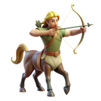 extraordinary traditional A wise old centaur with a bow and arrow, aiming at a distant target. Classical painting style, warm lighting authentic png