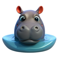 serene modern A hippopotamus submerged in water, only its eyes and nostrils visible, serene and peaceful atmosphere original png