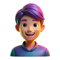elegant modern Portrait of a person with a playful smile and mischievous eyes, illuminated by bright, colorful lights, in a pop art style premium png