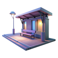 serene traditional A desolate bus stop in a deserted urban landscape, dim twilight lighting, melancholic atmosphere, surreal style professional png