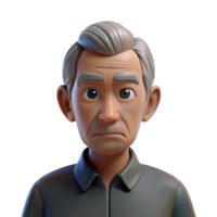 stunning modern Portrait of an elderly man with deep wrinkles and a thoughtful expression, lit by a single overhead spotlight, in a chiaroscuro style original png