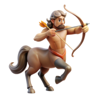 magnificent modern A wise old centaur with a bow and arrow, aiming at a distant target. Classical painting style, warm lighting authentic png