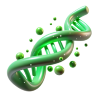 dramatic creative A DNA double helix transforming into a binary code stream, glowing with an ethereal green light, abstract and stylized original png