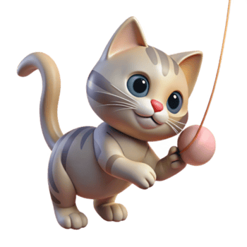 impressive abstract A playful kitten batting at a string, soft, diffused lighting creating a playful atmosphere. Photorealistic style detailed png
