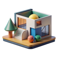 Bauhaus house, geometric shapes, functional design, natural light, minimalist style png